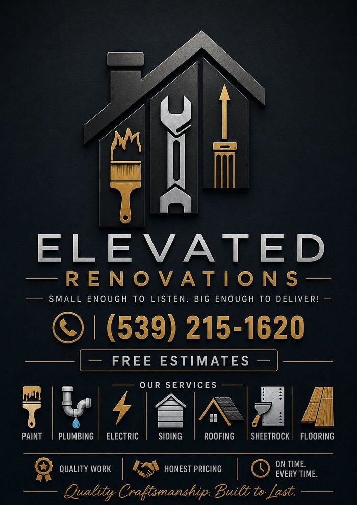 Elevated Renovations flyer listing services and free estimates