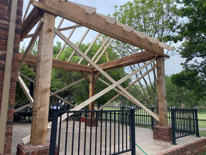 Timber framing in progress