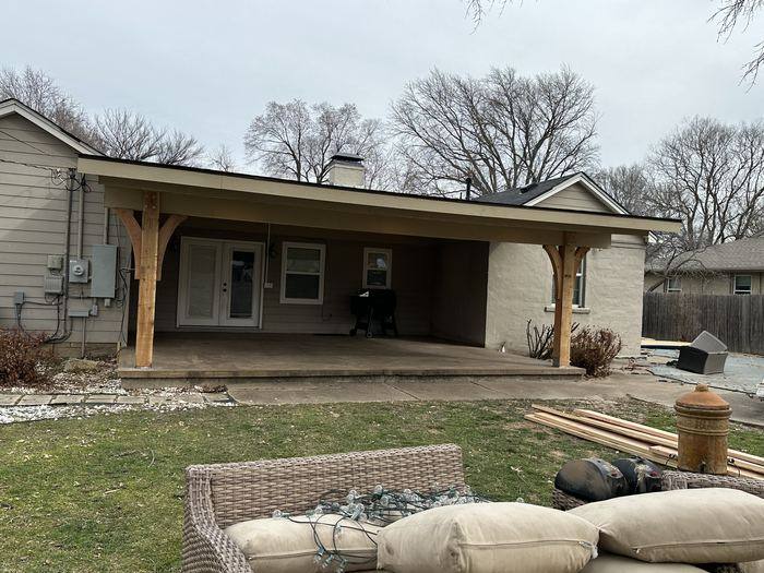 Backyard patio cover roofline